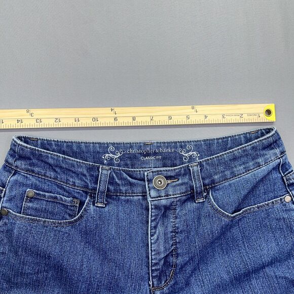 Christopher & Banks Jeans Straight Leg Classic Fit Denim Medium Wash Womens 28.5 - Picture 13 of 16